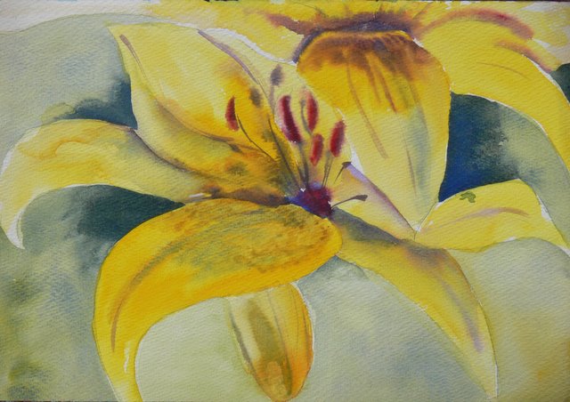 Yellow Lilies (unframed) - SOLD