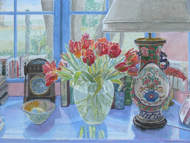 Parrot Tulips and Oriental Lamp
