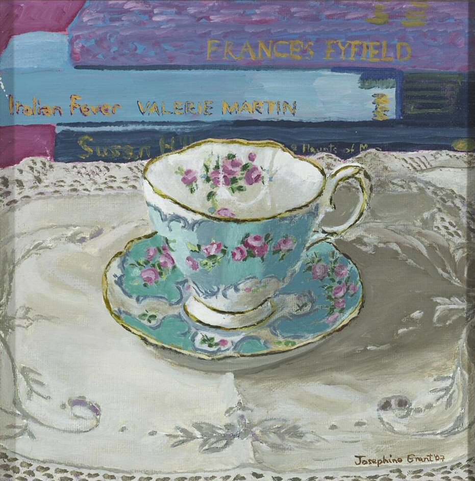 Teacup and Books - SOLD